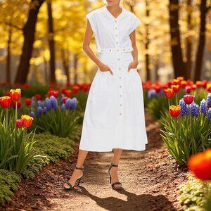 Proenza Schouler Short Sleeve Cotton Dress Size: M | US 6-8